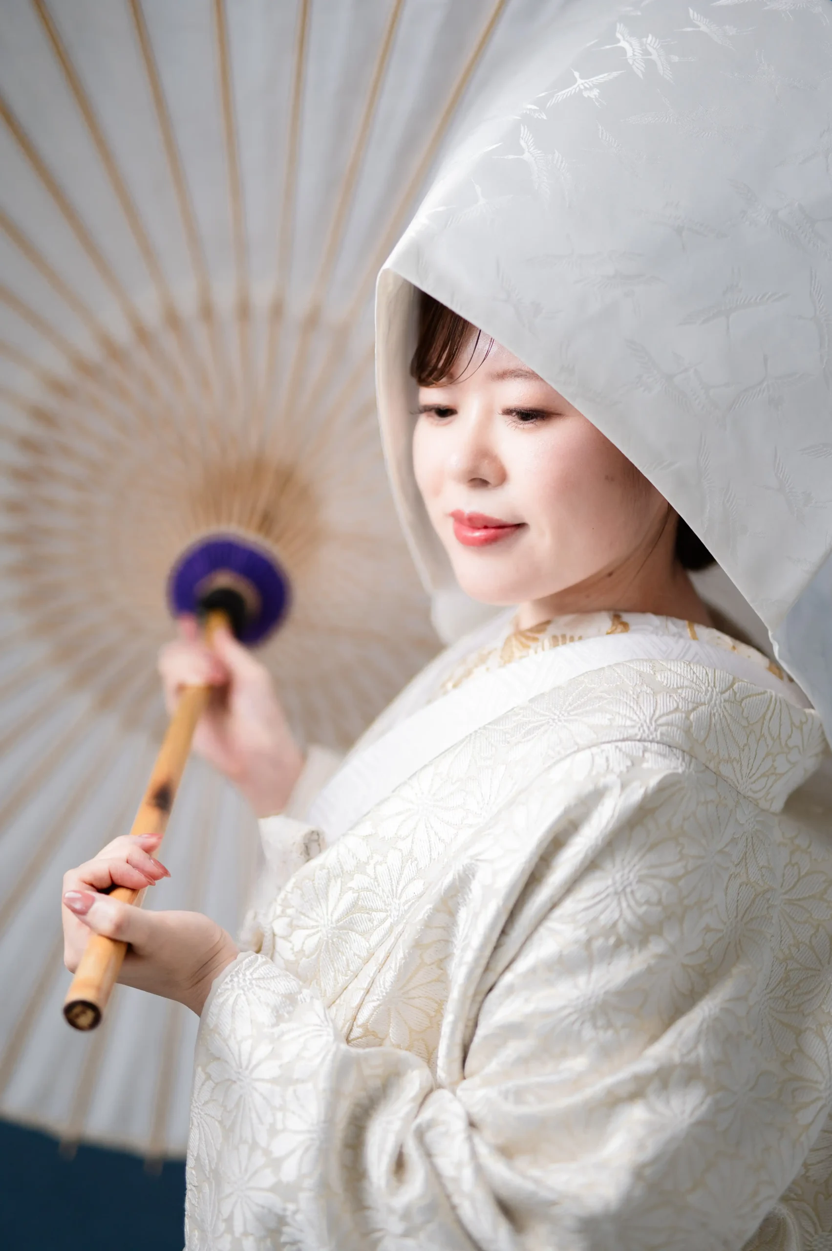 白無垢に綿帽子を合わせた前撮り 富山